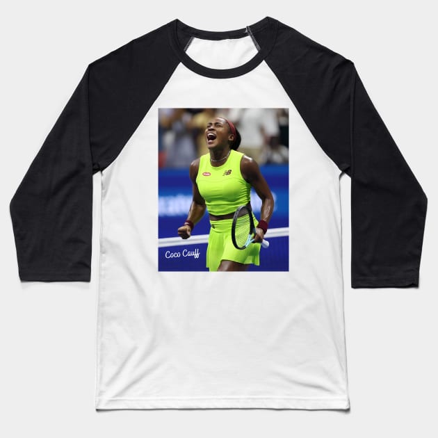 Coco Gauff Coco Cori Tennis Player Baseball T-Shirt by Danemilin